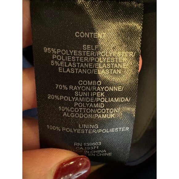 Anthropologie 4C Dress Women 6 Navy Blue Black Lace Detail A Line‎ Shift Mini - Picture 11 of 12